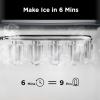 imageSilonn Ice Makers Countertop 9 Cubes Ready in 6 Mins 26lbs in 24Hrs SelfCleaning Ice Machine with Ice Scoop and Basket 2 Sizes of Bullet Ice for Home Kitchen Office Bar Party GreenBlack