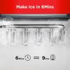 imageSilonn Ice Makers Countertop 9 Cubes Ready in 6 Mins 26lbs in 24Hrs SelfCleaning Ice Machine with Ice Scoop and Basket 2 Sizes of Bullet Ice for Home Kitchen Office Bar Party GreenRed