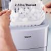 imageSilonn Ice Makers Countertop 9 Cubes Ready in 6 Mins 26lbs in 24Hrs SelfCleaning Ice Machine with Ice Scoop and Basket 2 Sizes of Bullet Ice for Home Kitchen Office Bar Party GreenSilver