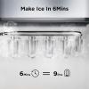 imageSilonn Ice Makers Countertop 9 Cubes Ready in 6 Mins 26lbs in 24Hrs SelfCleaning Ice Machine with Ice Scoop and Basket 2 Sizes of Bullet Ice for Home Kitchen Office Bar Party GreenSilver