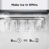 imageSilonn Ice Makers Countertop 9 Cubes Ready in 6 Mins 26lbs in 24Hrs SelfCleaning Ice Machine with Ice Scoop and Basket 2 Sizes of Bullet Ice for Home Kitchen Office Bar Party GreenWhite