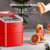 imageSilonn Ice Makers Countertop 9 Cubes Ready in 6 Mins 26lbs in 24Hrs SelfCleaning Ice Machine with Ice Scoop and Basket 2 Sizes of Bullet Ice for Home Kitchen Office Bar Party GreenRed