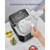 imageSilonn Ice Maker Countertop Stainless Steel Portable Ice Machine with Carry Handle SelfCleaning Ice Makers with Basket and Scoop 9 Cubes in 6 Mins 26 lbs per DayBlack
