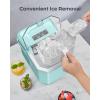 imageSilonn Ice Maker Countertop Stainless Steel Portable Ice Machine with Carry Handle SelfCleaning Ice Makers with Basket and Scoop 9 Cubes in 6 Mins 26 lbs per DayLight Green