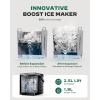 imageSilonn Ice Maker Countertop Stainless Steel Portable Ice Machine with Carry Handle SelfCleaning Ice Makers with Basket and Scoop 9 Cubes in 6 Mins 26 lbs per DayLEDBlack