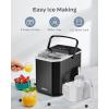 imageSilonn Ice Maker Countertop Stainless Steel Portable Ice Machine with Carry Handle SelfCleaning Ice Makers with Basket and Scoop 9 Cubes in 6 Mins 26 lbs per DayBlack26lbs