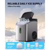 imageSilonn Nugget Ice Makers CountertopTimer Pebble Ice Maker with Soft Chewable Ice 44lbs per Day Ice Machine with SelfCleaningOneClick Operation Stainless SteelStainless Steel Silver