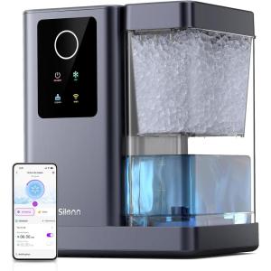 imageSilonn Nugget Ice Maker Countertop with APP ampamp Voice Control Self Cleaning Ice Machine with 3L Large Water Tank 40 lbs24H Soft Chewable Ice Portable Pebble Ice Maker for Home Kitchen and PartySilvery Gray
