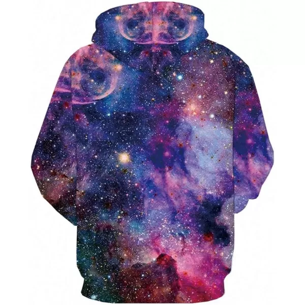 KYKU 3D Galaxy Hoodie Men Space Sweatshirts Long Sleeves Print Drawstring Hooded