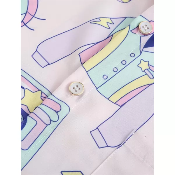 KYKU 80s Costume 90s Clothes Hawaiian Shirt for Men Button Down Shirts Short Sleeve Retro Disco Outfits