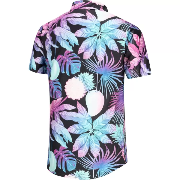 KYKU 80s Costume 90s Clothes Hawaiian Shirt for Men Button Down Shirts Short Sleeve Retro Disco Outfits