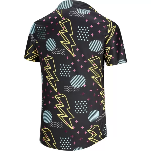 KYKU 80s Costume 90s Clothes Hawaiian Shirt for Men Button Down Shirts Short Sleeve Retro Disco Outfits