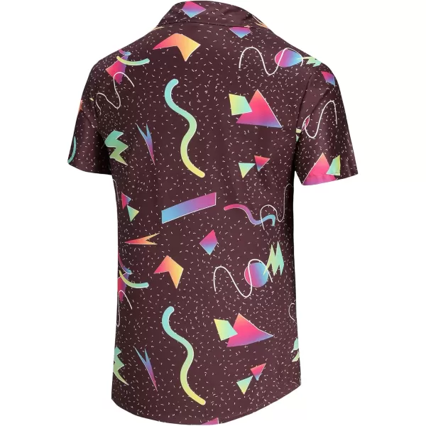 KYKU 80s Costume 90s Clothes Hawaiian Shirt for Men Button Down Shirts Short Sleeve Retro Disco Outfits