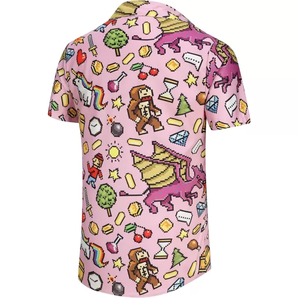 KYKU 80s Costume 90s Clothes Hawaiian Shirt for Men Button Down Shirts Short Sleeve Retro Disco Outfits
