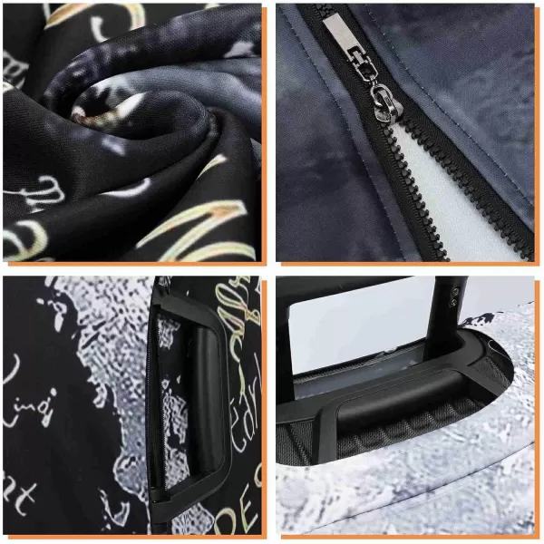 KYKU African American Luggage Cover Spandex Suitcase Protector Fits 19-21 Inch