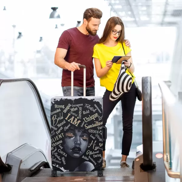 KYKU African American Luggage Cover Spandex Suitcase Protector Fits 19-21 Inch
