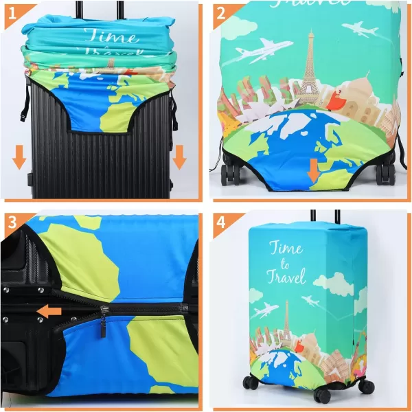 KYKU African American Luggage Cover Spandex Suitcase Protector Fits 19-21 Inch