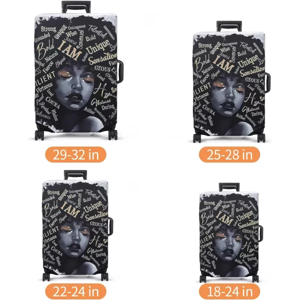 KYKU African American Luggage Cover Spandex Suitcase Protector Fits 19-21 Inch