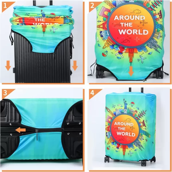 KYKU African American Luggage Cover Spandex Suitcase Protector Fits 19-21 Inch