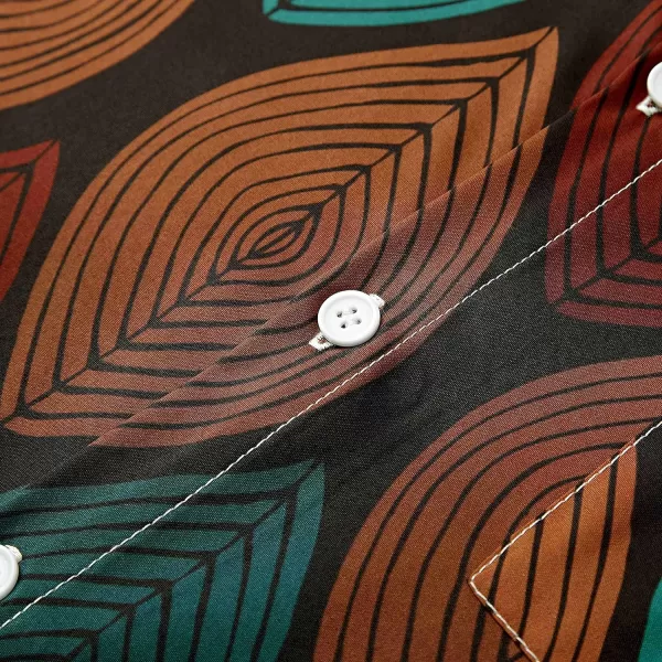 KYKU African Shirts for Men Dashiki 70s Outfits Print Button Down Shirt Men Short Sleeve Clothing