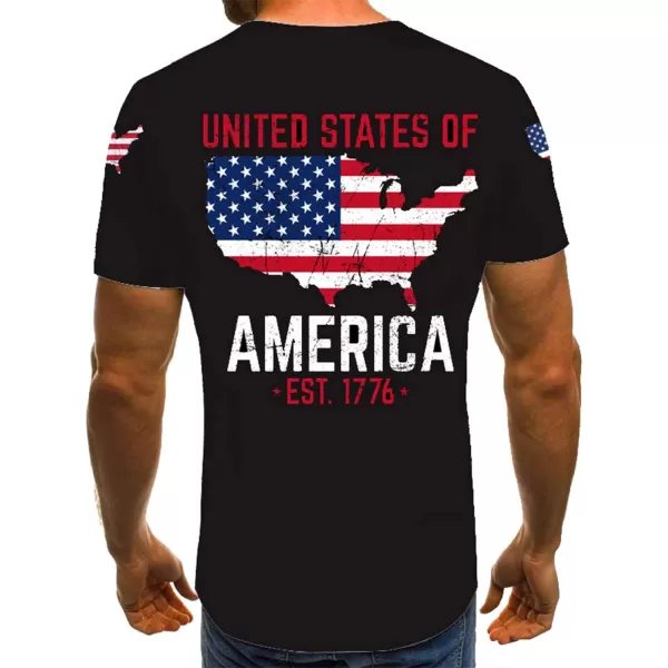 KYKU American Flag T Shirt Men July 4th Patriotic USA Stars and Stripes T-Shirt