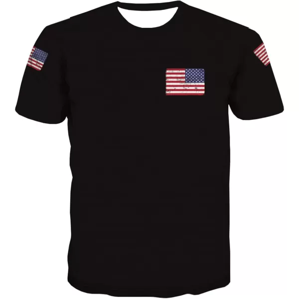 KYKU American Flag T Shirt Men July 4th Patriotic USA Stars and Stripes T-Shirt