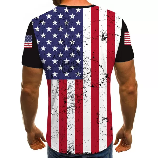 KYKU American Flag T Shirt Men July 4th Patriotic USA Stars and Stripes T-Shirt