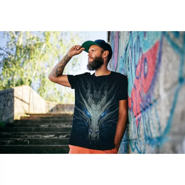 KYKU Cute Dragon Tshirt Men Fantasy Apparel Animal Graphic T Shirts Gifts Tee