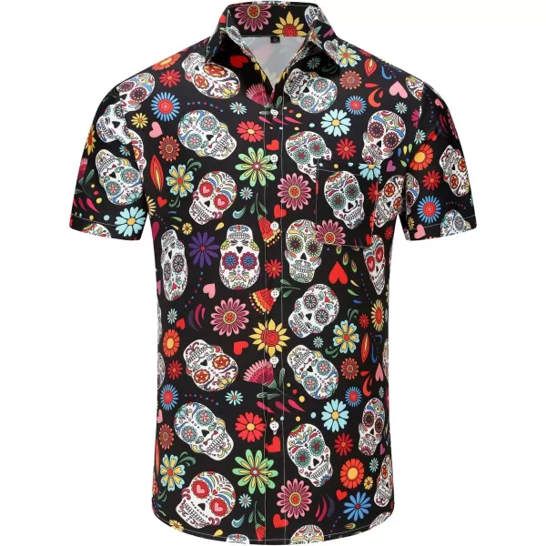 KYKU Funky Hawaiian Shirt for Men Palm Beach Shirts Tropical Vacation Shirts