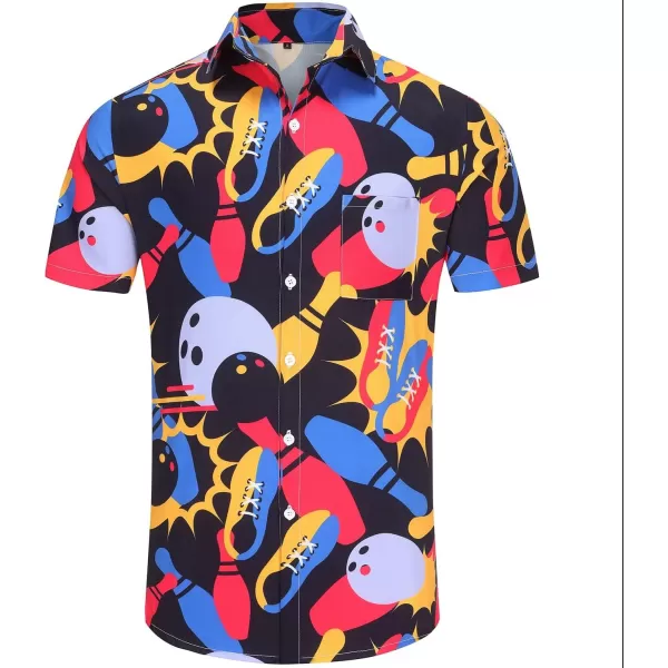 KYKU Funky Hawaiian Shirt for Men Palm Beach Shirts Tropical Vacation Shirts