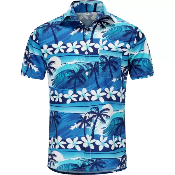 KYKU Funky Hawaiian Shirt for Men Palm Beach Shirts Tropical Vacation Shirts