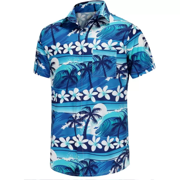 KYKU Funky Hawaiian Shirt for Men Palm Beach Shirts Tropical Vacation Shirts