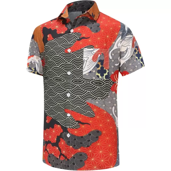 KYKU Funky Hawaiian Shirt for Men Palm Beach Shirts Tropical Vacation Shirts