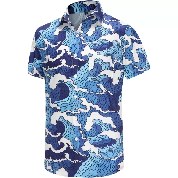 KYKU Funky Hawaiian Shirt for Men Palm Beach Shirts Tropical Vacation Shirts