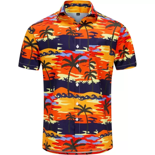 KYKU Funky Hawaiian Shirt for Men Palm Beach Shirts Tropical Vacation Shirts