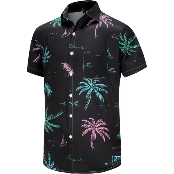 KYKU Funky Hawaiian Shirt for Men Palm Beach Shirts Tropical Vacation Shirts