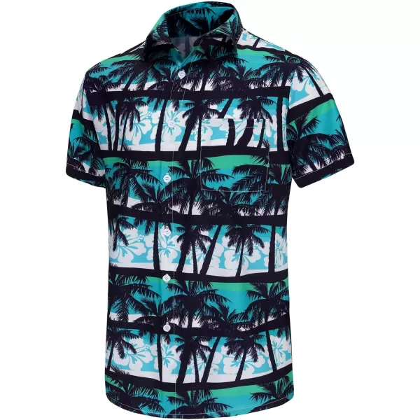 KYKU Funky Hawaiian Shirt for Men Palm Beach Shirts Tropical Vacation Shirts