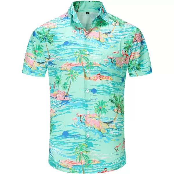 KYKU Funky Hawaiian Shirt for Men Palm Beach Shirts Tropical Vacation Shirts