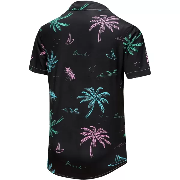 KYKU Funky Hawaiian Shirt for Men Palm Beach Shirts Tropical Vacation Shirts