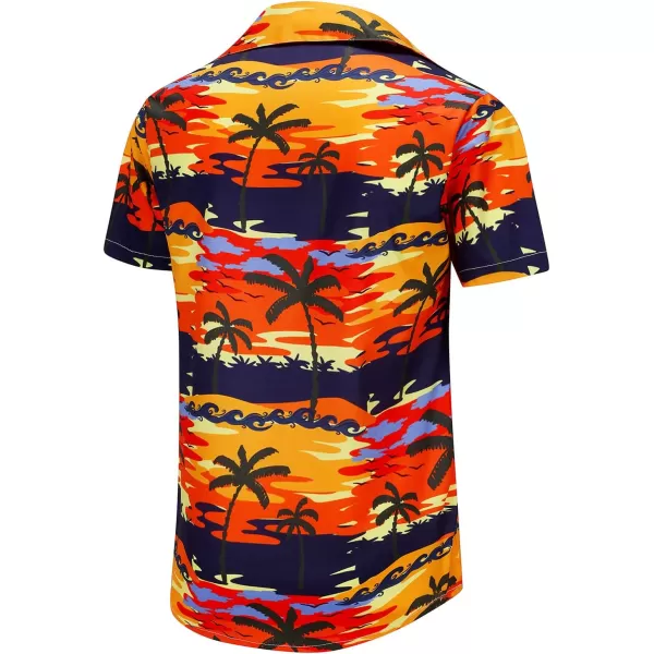 KYKU Funky Hawaiian Shirt for Men Palm Beach Shirts Tropical Vacation Shirts