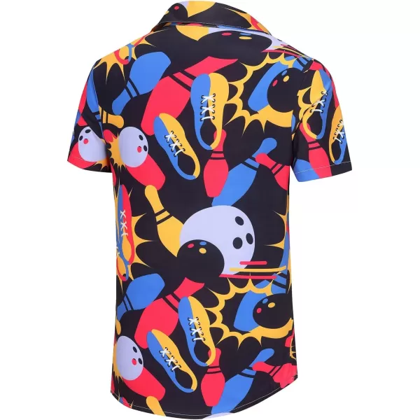 KYKU Funky Hawaiian Shirt for Men Palm Beach Shirts Tropical Vacation Shirts
