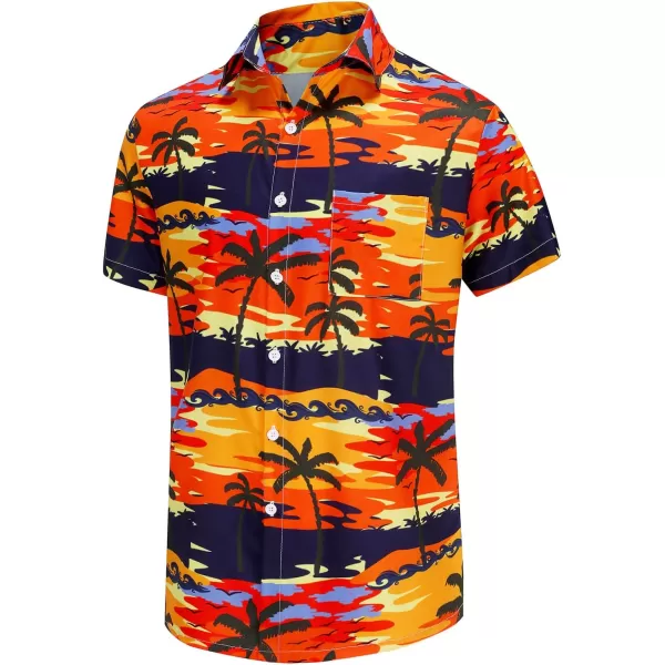 KYKU Funky Hawaiian Shirt for Men Palm Beach Shirts Tropical Vacation Shirts