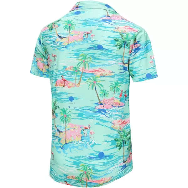 KYKU Funky Hawaiian Shirt for Men Palm Beach Shirts Tropical Vacation Shirts