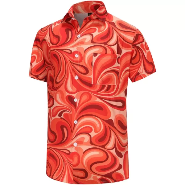 KYKU Funky Hawaiian Shirt for Men Palm Beach Shirts Tropical Vacation Shirts