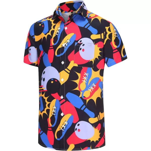 KYKU Funky Hawaiian Shirt for Men Palm Beach Shirts Tropical Vacation Shirts