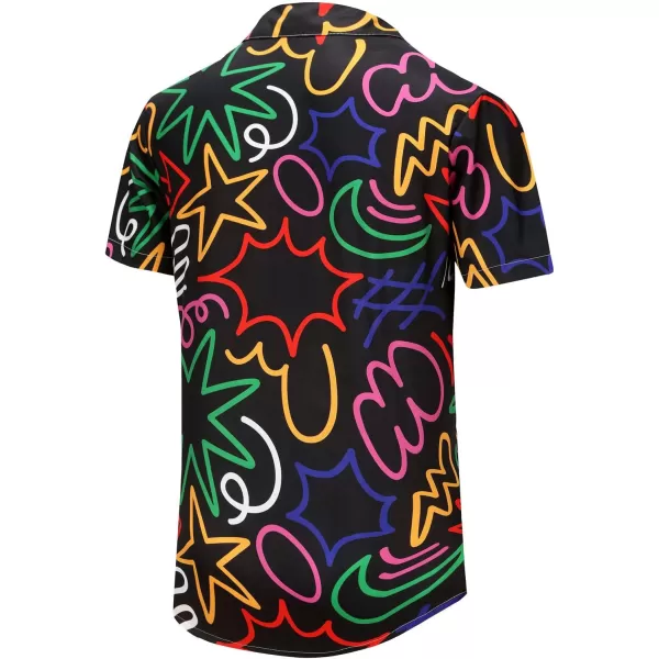 KYKU Funky Hawaiian Shirt for Men Palm Beach Shirts Tropical Vacation Shirts