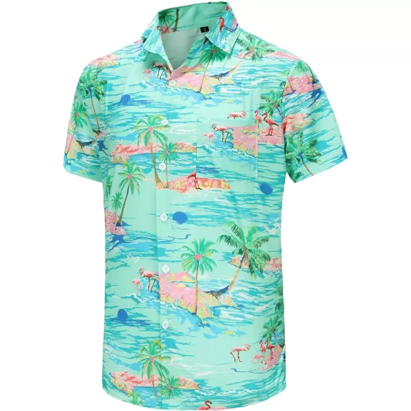 KYKU Funky Hawaiian Shirt for Men Palm Beach Shirts Tropical Vacation Shirts