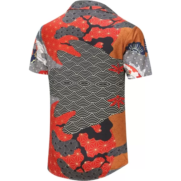 KYKU Funky Hawaiian Shirt for Men Palm Beach Shirts Tropical Vacation Shirts