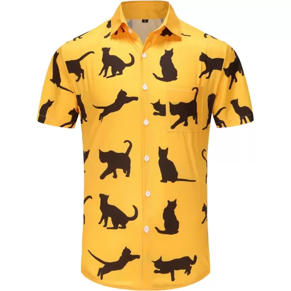 KYKU Funky Hawaiian Shirt for Men Palm Beach Shirts Tropical Vacation Shirts