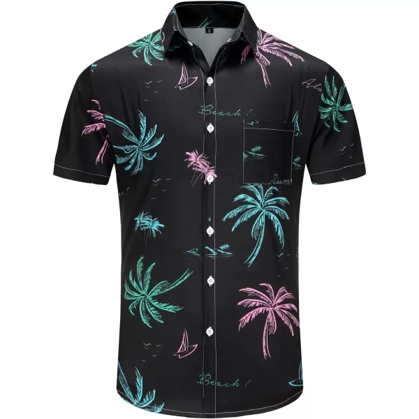 KYKU Funky Hawaiian Shirt for Men Palm Beach Shirts Tropical Vacation Shirts